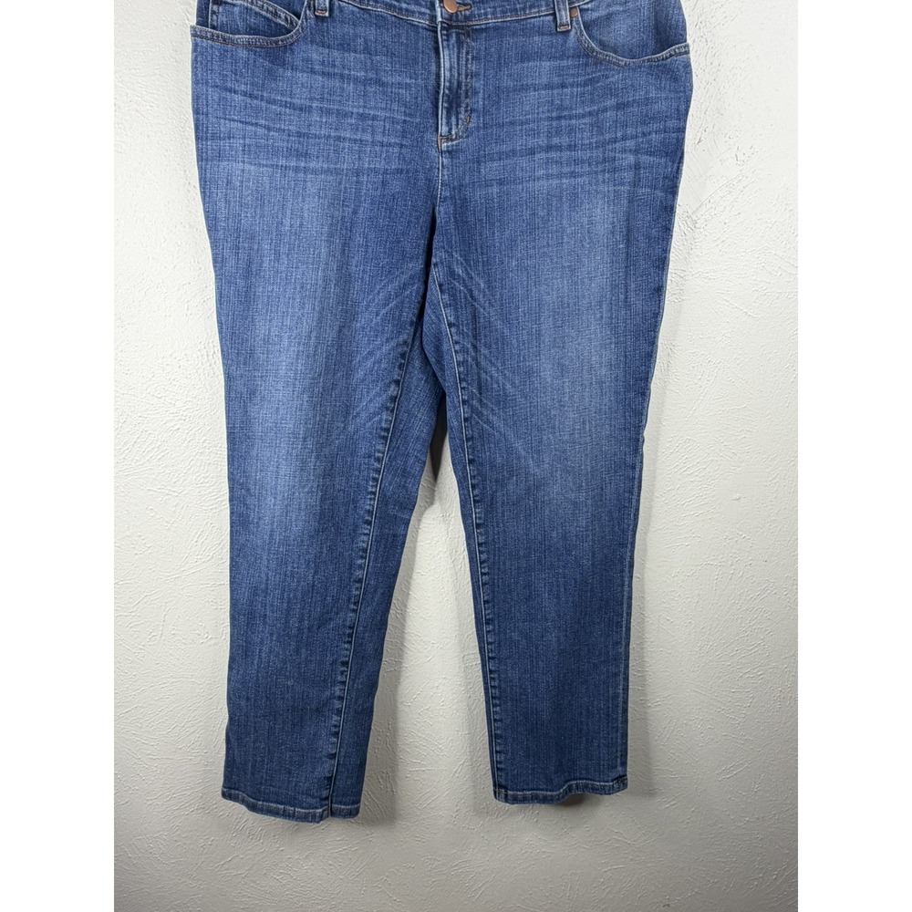 Eileen Fisher Woman 16W Blue Organic Cotton Tapered Leg Jeans Medium Wash Denim - Picture 6 of 9